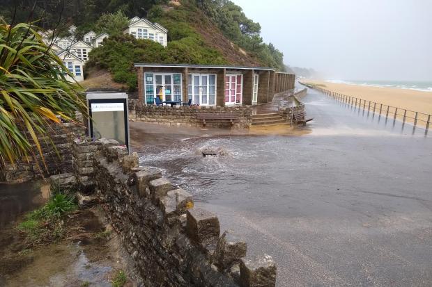 Heavy rainfall causes flash flood in Poole